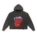 Vintage Washed Frayed-Hem Hoodie